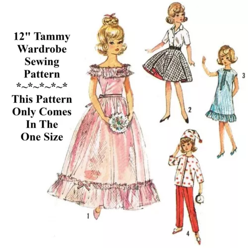12" Tammy Doll Clothes Pattern Vintage Sewing Pattern From The 1960s