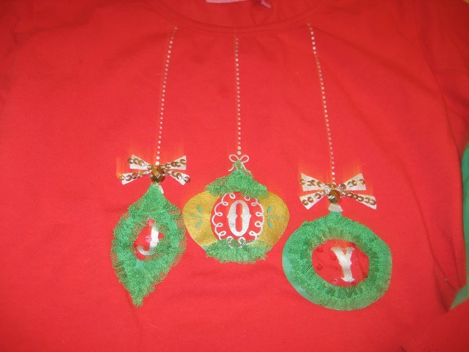 Niñas L 14 Rojo HAVENGIRL JOY NAVIDAD CAMISETA TÚNICA TOP Lentejuelas Tul Foto 2 de 4