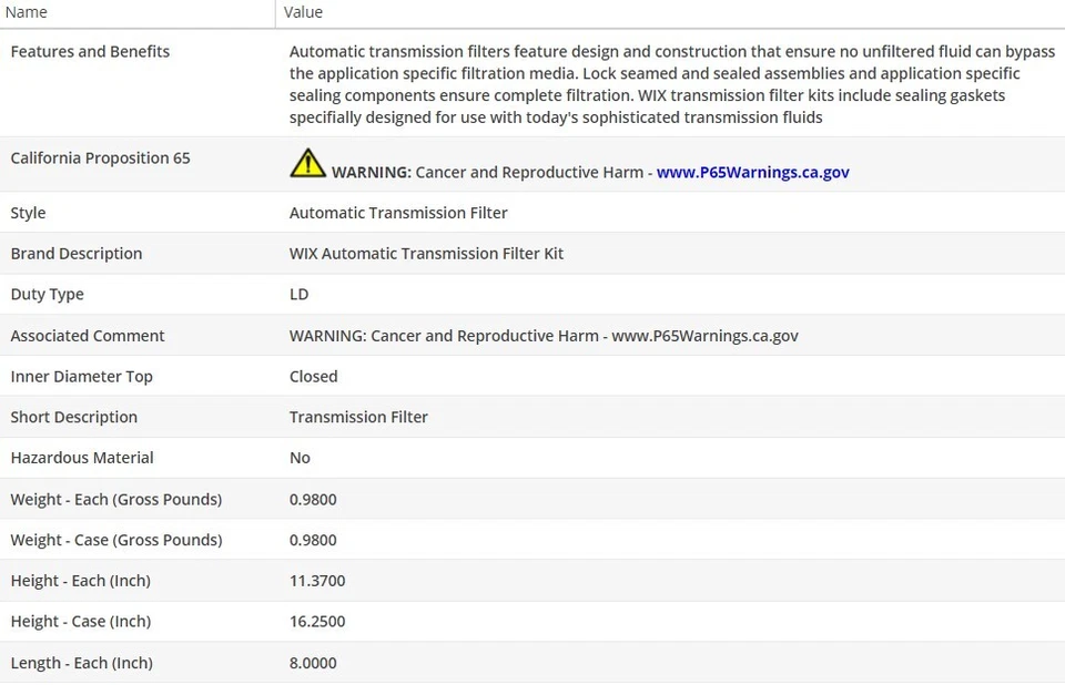 Filtro de aceite tipo OEM WIX para GMC C5000 1980-1986 L6-4,8 L Foto 3 de 4