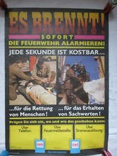 DDR Brandschutz-Es brennt! Feuerwehr-Rettung Plakat Poster 1982