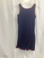 Blue/orange Iridescent Velvet Biketard