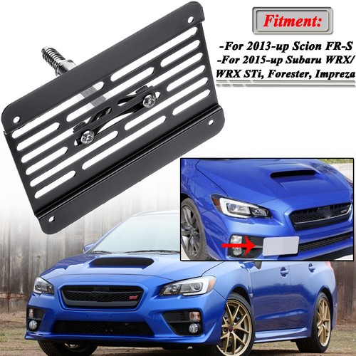 Front Bumper Tow Hook License Plate Mount Bracket For Subaru WRX STI - Foto 3 di 11