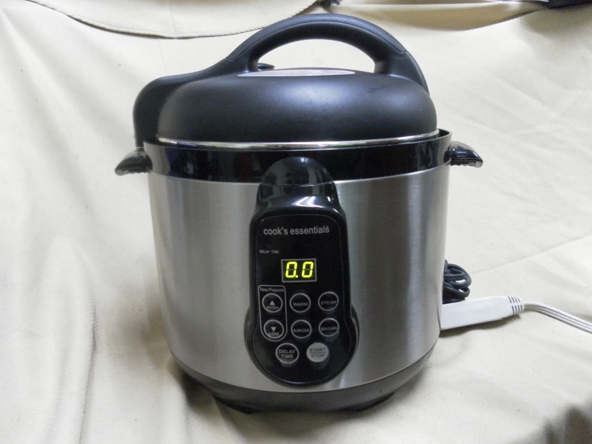 Cooks Essentials 4.22 QT Electric Pressure Cooker Model 99740 Black  Stainless