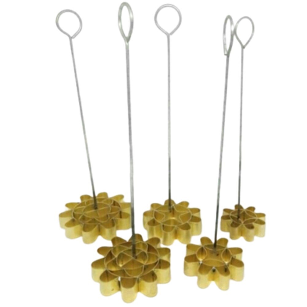 Moule à Cookies Thaï Dok Jok - Laiton Alimentaire, 8.9cm - Pour Biscuits, Gâteaux Traditionnels