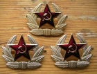Three Soviet Red Army original Hat Badges Cockades