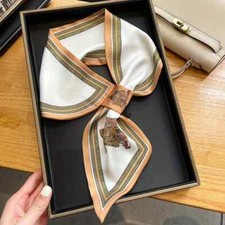 Silk Skinny Scarf Women Hair Bands Long Ribbon Neck Tie Bag Wrap Headband Design