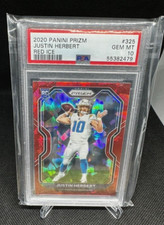 2020 Justin Herbert Rookie Panini Prizm Red Ice #325 PSA 10