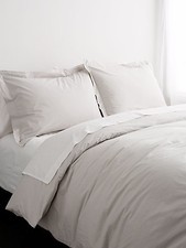 Stitch & Loop Vintage Percale Duvet Set Steel Grey