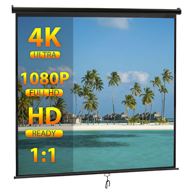120 inch Projector Screen 1:1 HD Portable Projection Screen Home Movie Theater