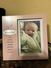 It s a Girl MALDEN Pink Frame Holds 4 x 6 Picture Free Standing 8 x 8 Inches
