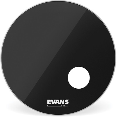 Bass-Drum-Fell Evans EQ-3 Resonant Black 24'' Bass Drum Head with Port Bass Drum 
