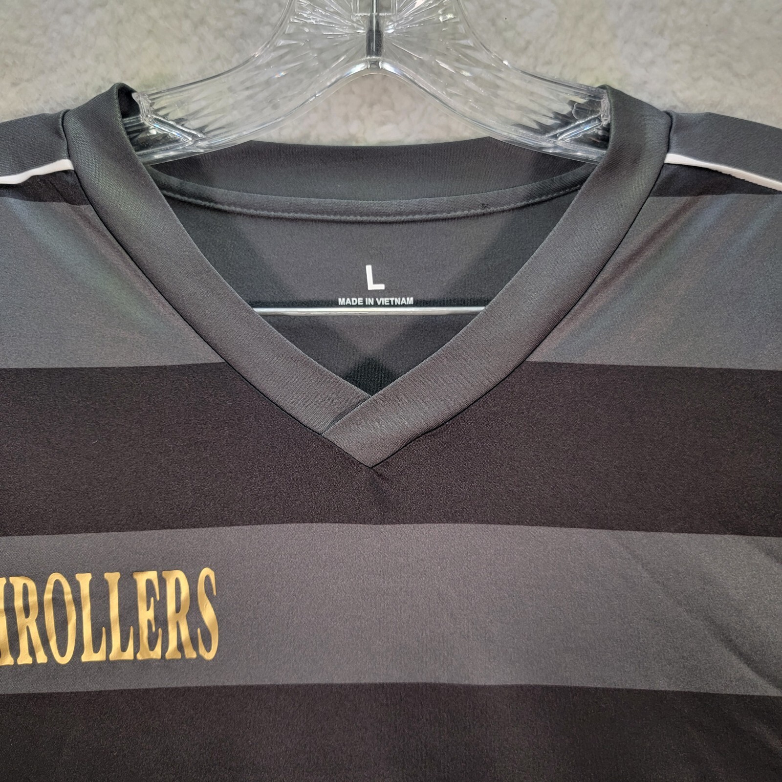 Magic Kick Gray Striped High Rollers Graphic Tee … - image 2