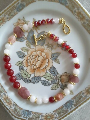 Perline Rotonde In Giada Rossa Naturale Per La Creazione Di - Foto 6