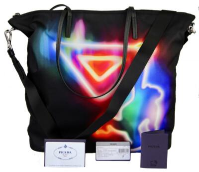 PRADA Nylon Neon Affe Miami Art-Deco Tasche Shopper Handtasche 1BG189 NEU