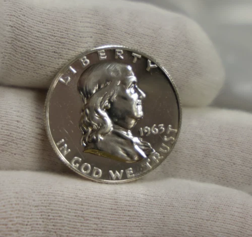 1963 US Franklin 50C Proof Nice Coin.