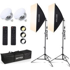 Softbox Lighting Kit2Pack, 20x28in Soft Box 85W 2700-6400K E27 LED Bulb Con...