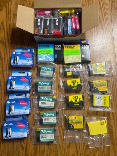 Replacements for Epson 252XL Ink Combo Pk (7 B, 7 C, 3 M, 10 Y) HY (27 total)