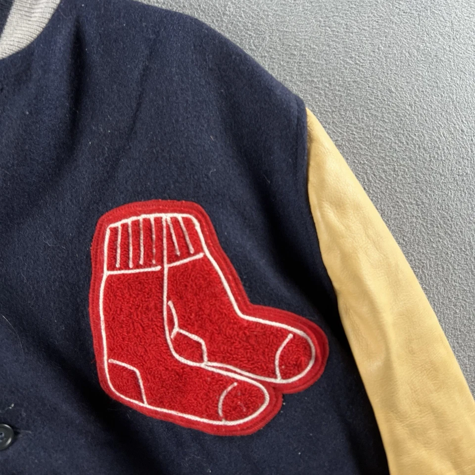 Chaqueta de Colección Boston Red Sox Para Hombres XL Abrigo Mitchell & Ness Lana Letterman 1941 Foto 3 de 4