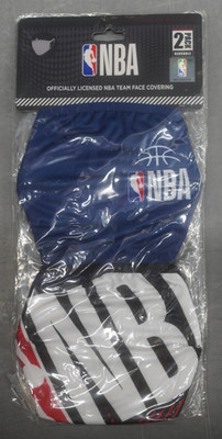 NBA LOGO FACE COVERING FACE MASK NEW SEALED BLUE + BLACK/RED