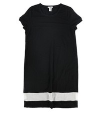 bar III Womens Textured Shirt Dress, Black, Small