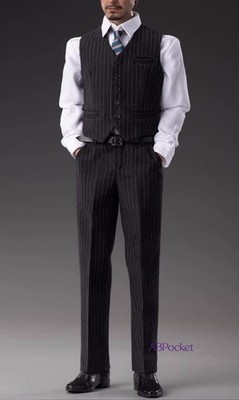 1Set  Narrow Shoulder Black Suit For 12'' Action Figure 1/6 Scale Male 