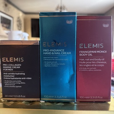 Elemis Lot Of 3 Pro-Collagen Marine, Pro Radiance Cream & Frangipani Body Oil