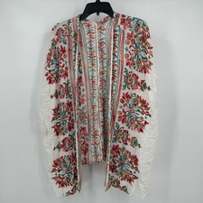 Womens Boho Embroidered Open Front Kimono Size XL Gypsy Peasant Hippie Festival