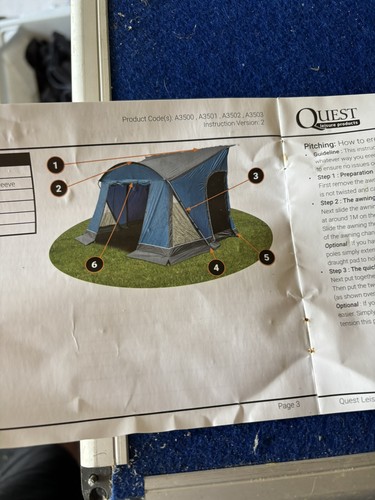 Quest Leisure Falcon 220 Poled Caravan Porch Awning