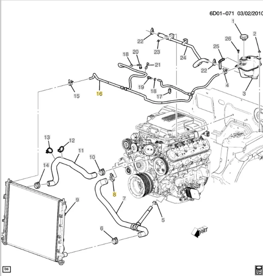 Genuine GM Radiator Surge Tank Inlet Outlet Hose 2009-2015 Cadillac CTS V 6.2L - Image 2 of 4