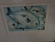 ALAN JAMES ROBINSON Signed Etching "Permit Trio" and Bonefish Trio