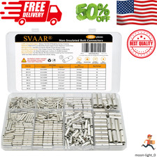 380PCS Non Insulated Butt Connectors Kit Butt Splice Connector Uninsulated Wire