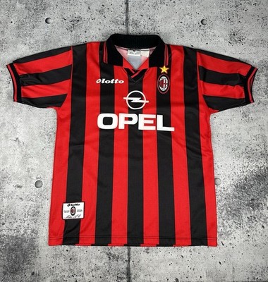 AC Milan 1997/1998 Lotto Vintage Home Football Shirt Soccer Jersey