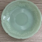 Vintage Fire King Jadeite Alice Floral Pattern Scalloped Edge Saucer 6" MCM