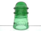 BRIGHT YELLOW 7UP GREEN HEMINGRAY-9 U.S.A. Glass Telephone Pony Insulator
