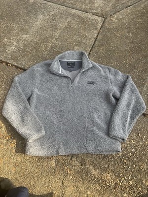 Quicksilver Bogong Gum Sherpa Fleece Quarter Zip Pullover Size XL Men's Gray