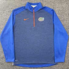 Florida Gators Shirt Mens Medium Blue NCAA Football Long Sleeve Quarter Zip Nike