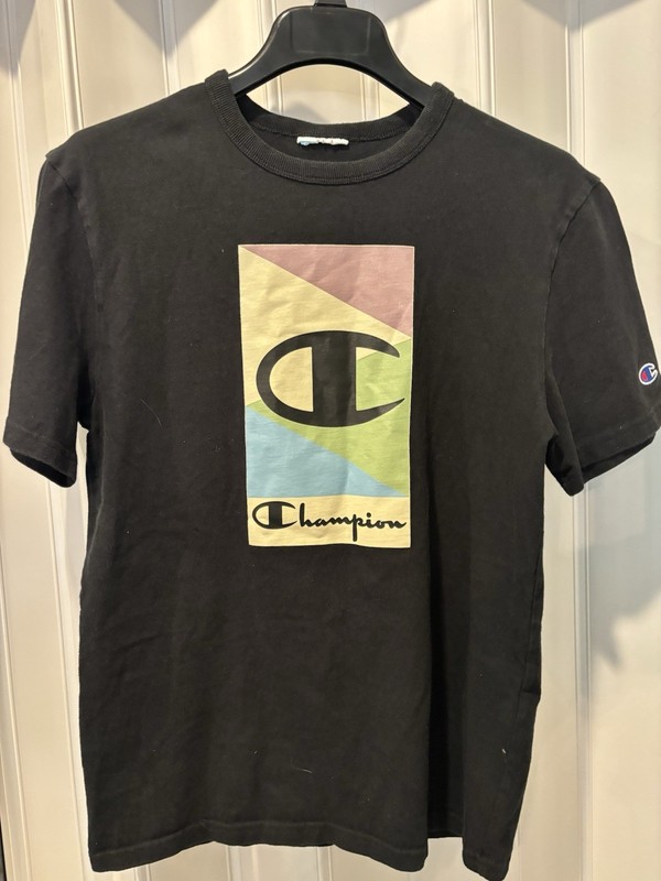 Champion GT23H Classic Jersey Script T-Shirt for Men, Size M - Black