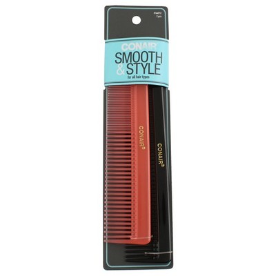 2 Pack Conair Smooth & Style Hair Combs, 2 Ct