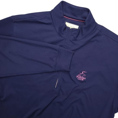 Donald Ross Pullover Mens Medium Blue 1/4 Zip Long Sleeve Golf The Players Club