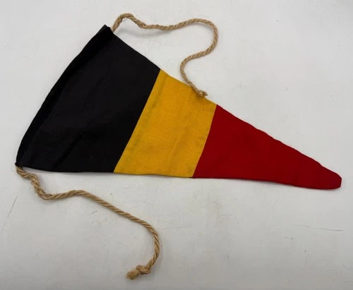 Vintage Belgian Flag Colors Pennant Military Festival Post WW2 era w/ Ties