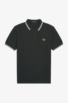  Fred Perry Poloshirt M3600 Nachtgrün-Weiß T50 Herren Neu SS26