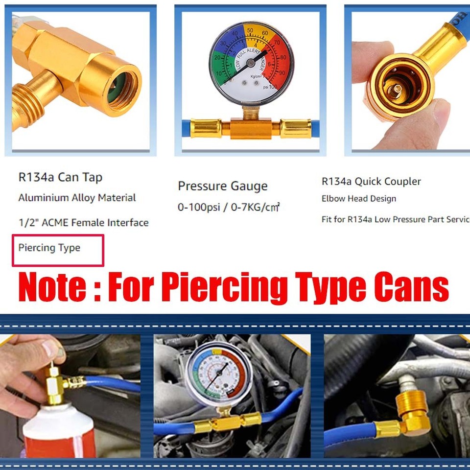 A/C R134A Refrigerator Freon Recharge Kit for Piercing Can NEW | eBay