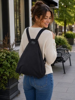 Hobo International Libby Convertible Backpack Shoulder Bag Black Canvas NWT