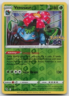 Venusaur 003/078 Reverse Holo - Pokemon GO - EN - NM