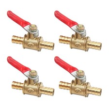 Antrader 4 Pcs Forged Brass Ball Valve Mini 5/16" x 4Pcs, No Clamps 