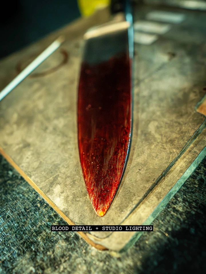 Cuchillo Halloween Kills Michael Myers - Réplica de utilería de cosplay de metal opaco sangriento Foto 4 de 4