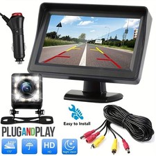 Car Rear View Backup Camera Cars HD Night Vision 4.3" Monitor Back Up Waterproof
