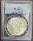1921 Morgan $1 Silver Dollar - PCGS AU58