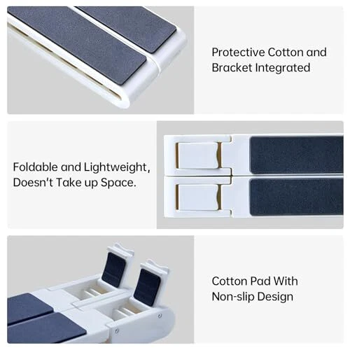Portable ABS + Silicone Laptop Stand for Desk in Black