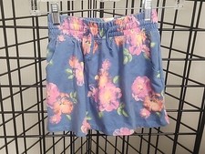 Osh Kosh B  Gosh Floral Print Youth Toddler Girl Size 8 Denim Shorts Skirt Skort